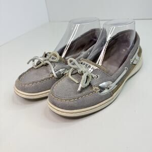 Sperry Top-sider Angelfish Silver with Glitter - Women’s 6.5 Boat Shoes